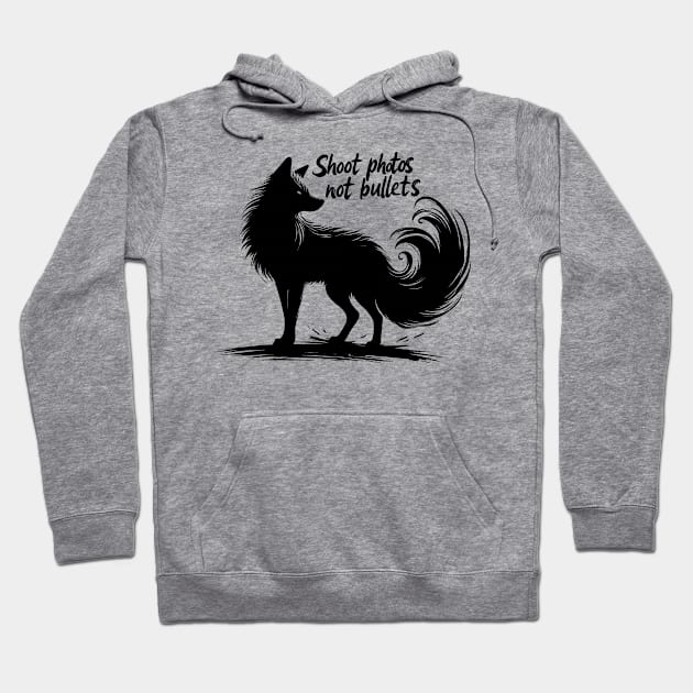 Shoot photos not bullets - Ink fox Hoodie by PrintSoulDesigns